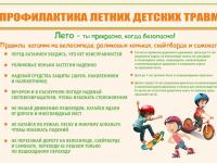 Памятки о порядке соблюдения требований безопасности, в целях исключения травмирования и гибели детей в летний оздоровительный период